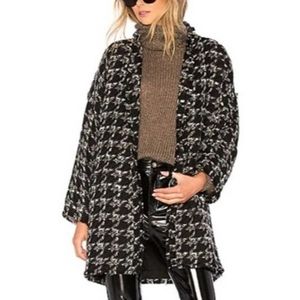 IRO PARIS Trouble Black Houndstooth Tweed Jacket